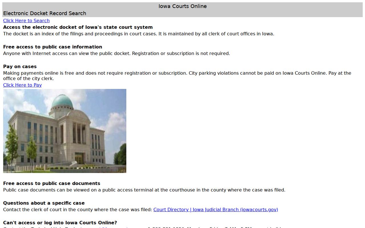 Howard County criminal court cases Iowa Courts Online search