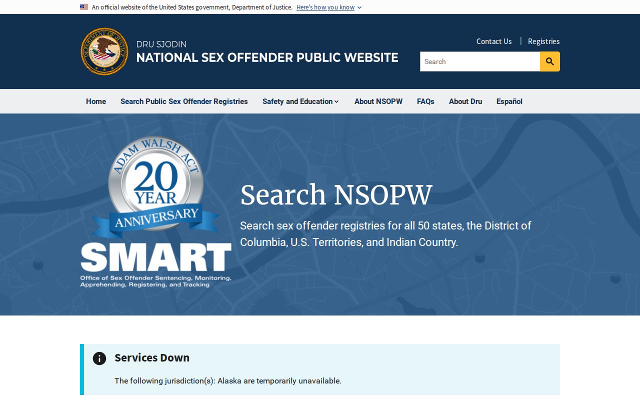 Howard County sex offender check fallback through the National Sex Offender Public Website