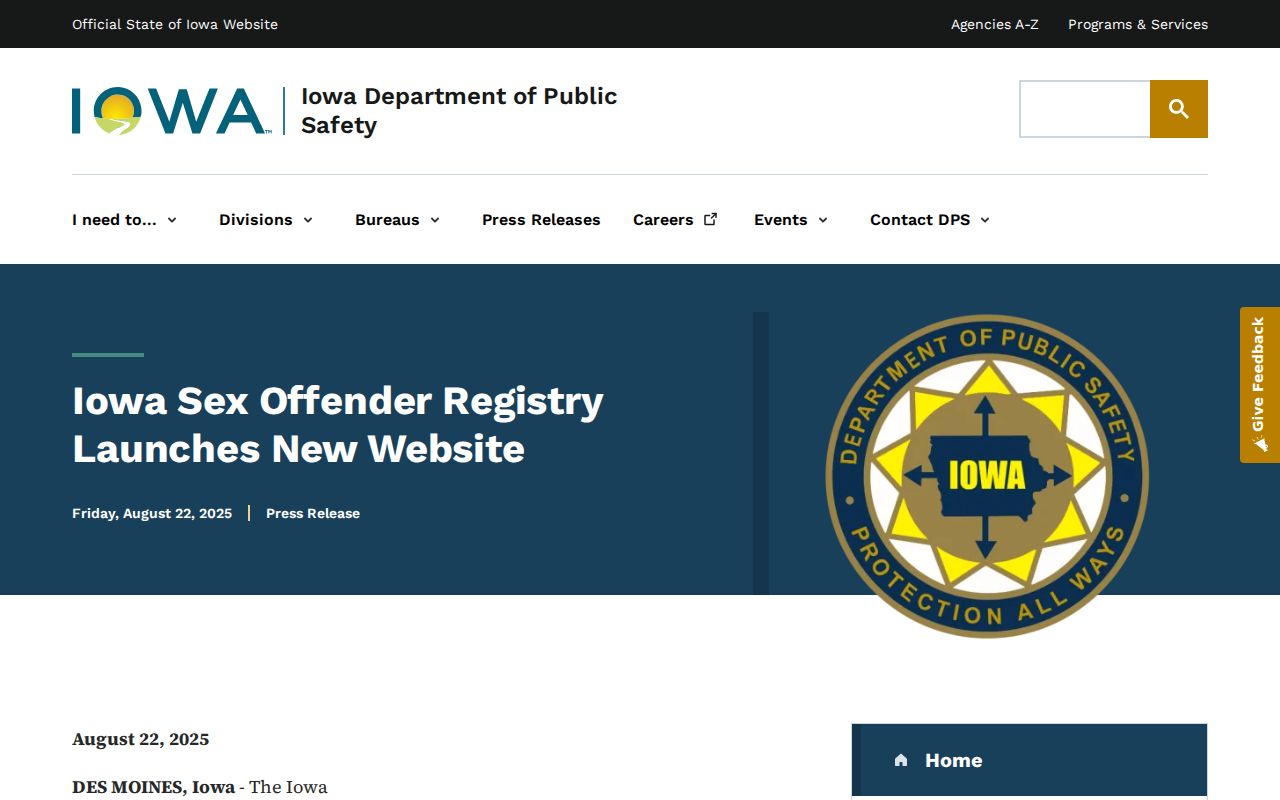 Howard County sex offender check and 2025 Iowa registry redesign announcement