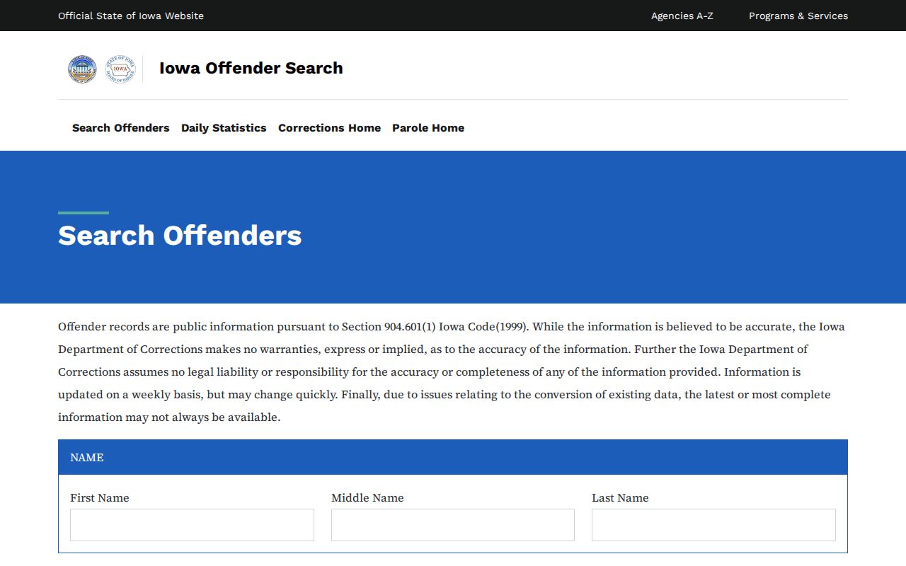Howard County criminal records Iowa DOC offender search
